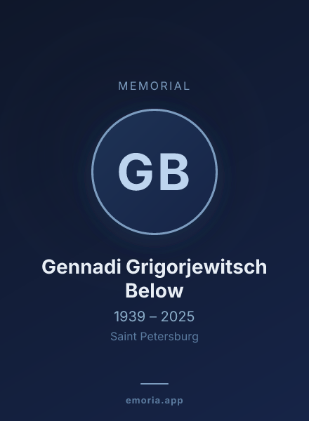 Memorial portrait of Gennadi Grigorjewitsch Below