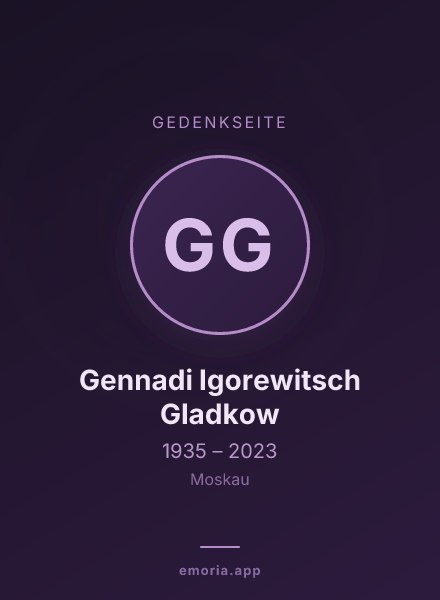 Gedenkportrait von Gennadi Igorewitsch Gladkow