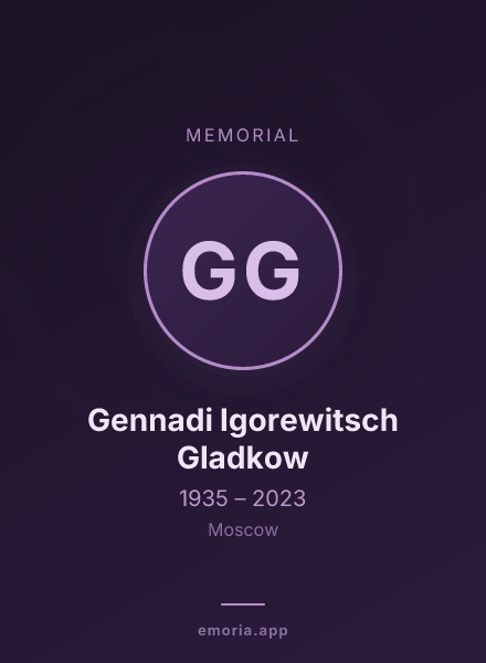Memorial portrait of Gennadi Igorewitsch Gladkow