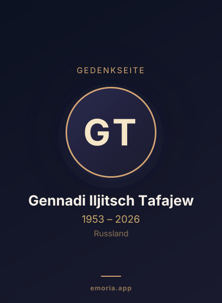 Gedenkportrait von Gennadi Iljitsch Tafajew