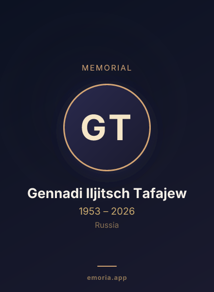 Memorial portrait of Gennadi Iljitsch Tafajew