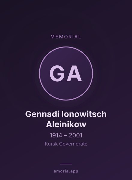 Memorial portrait of Gennadi Ionowitsch Aleinikow