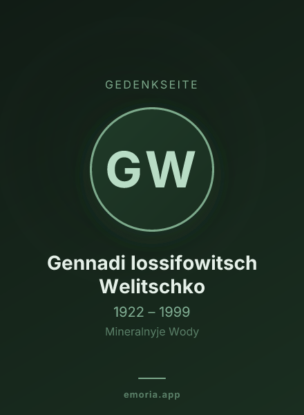 Gedenkportrait von Gennadi Iossifowitsch Welitschko