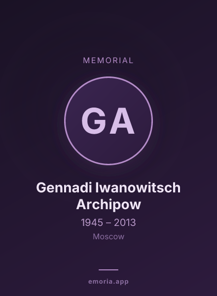 Memorial portrait of Gennadi Iwanowitsch Archipow