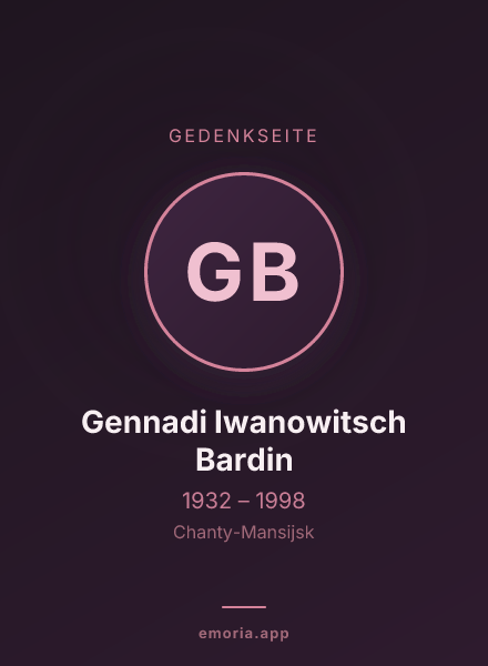 Gedenkportrait von Gennadi Iwanowitsch Bardin