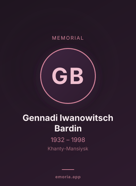 Memorial portrait of Gennadi Iwanowitsch Bardin