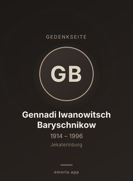 Gedenkportrait von Gennadi Iwanowitsch Baryschnikow