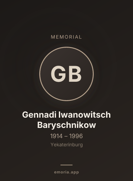 Memorial portrait of Gennadi Iwanowitsch Baryschnikow