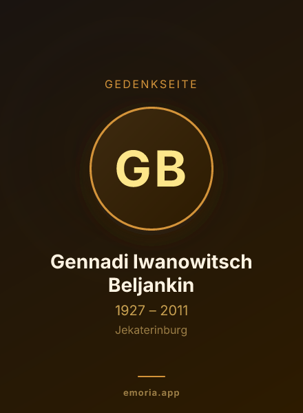 Gedenkportrait von Gennadi Iwanowitsch Beljankin