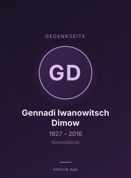 Gedenkportrait von Gennadi Iwanowitsch Dimow