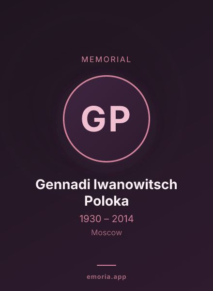 Memorial portrait of Gennadi Iwanowitsch Poloka