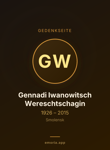 Gedenkportrait von Gennadi Iwanowitsch Wereschtschagin