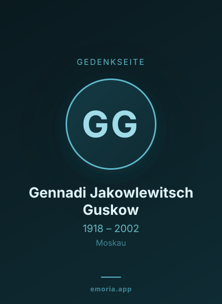 Gedenkportrait von Gennadi Jakowlewitsch Guskow