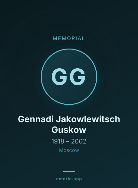 Memorial portrait of Gennadi Jakowlewitsch Guskow