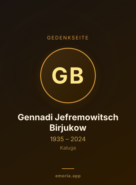 Gedenkportrait von Gennadi Jefremowitsch Birjukow