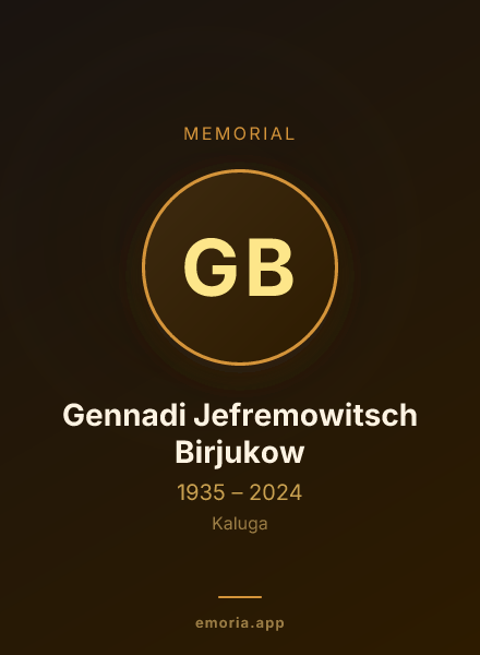 Memorial portrait of Gennadi Jefremowitsch Birjukow
