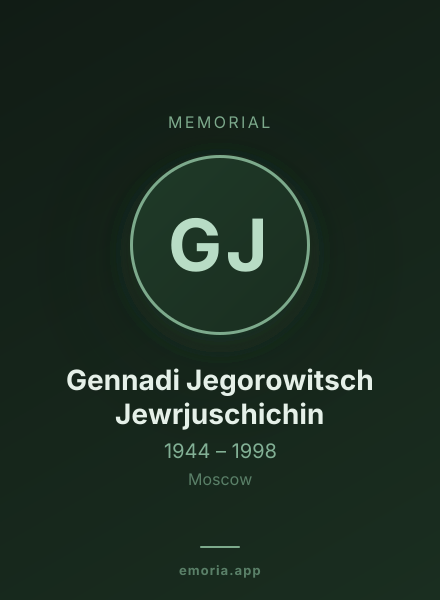 Memorial portrait of Gennadi Jegorowitsch Jewrjuschichin