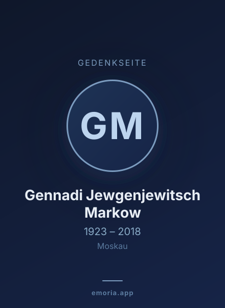 Gedenkportrait von Gennadi Jewgenjewitsch Markow