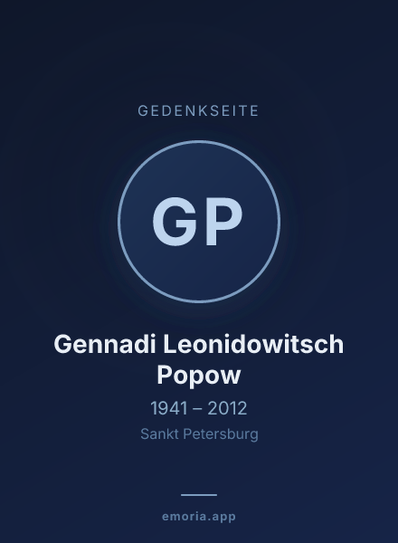 Gedenkportrait von Gennadi Leonidowitsch Popow
