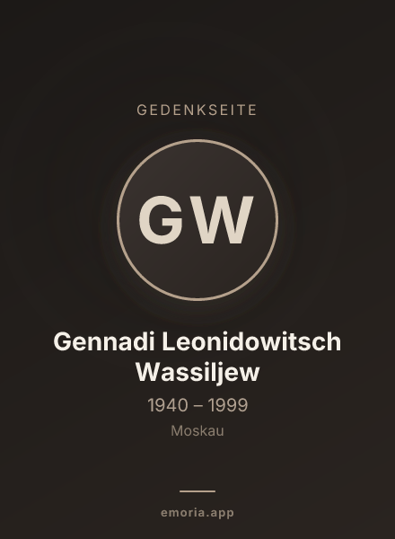 Gedenkportrait von Gennadi Leonidowitsch Wassiljew