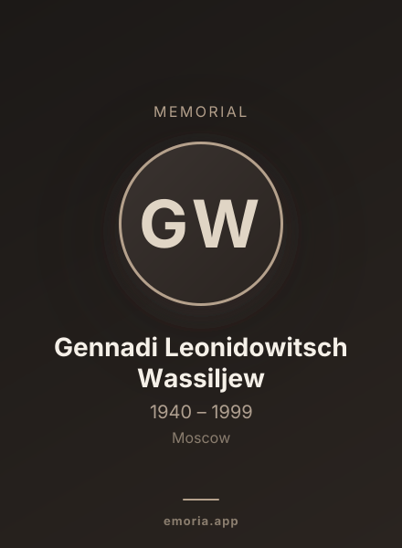 Memorial portrait of Gennadi Leonidowitsch Wassiljew