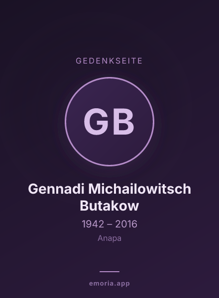 Gedenkportrait von Gennadi Michailowitsch Butakow
