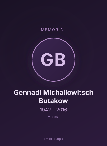 Memorial portrait of Gennadi Michailowitsch Butakow