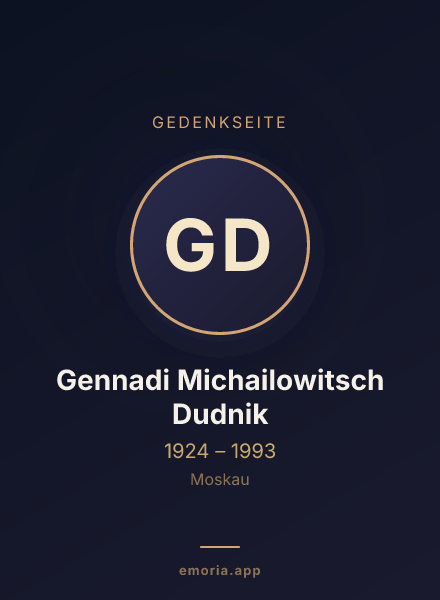 Gedenkportrait von Gennadi Michailowitsch Dudnik