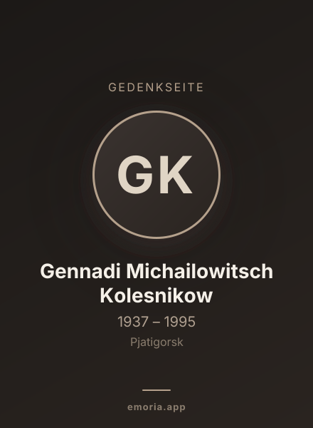Gedenkportrait von Gennadi Michailowitsch Kolesnikow