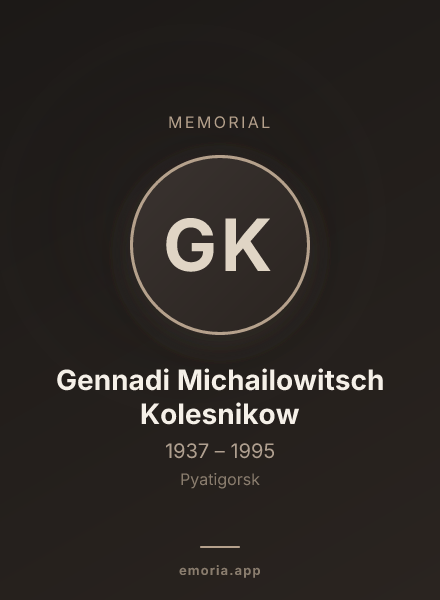 Memorial portrait of Gennadi Michailowitsch Kolesnikow