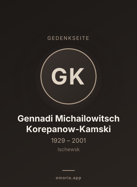 Gedenkportrait von Gennadi Michailowitsch Korepanow-Kamski