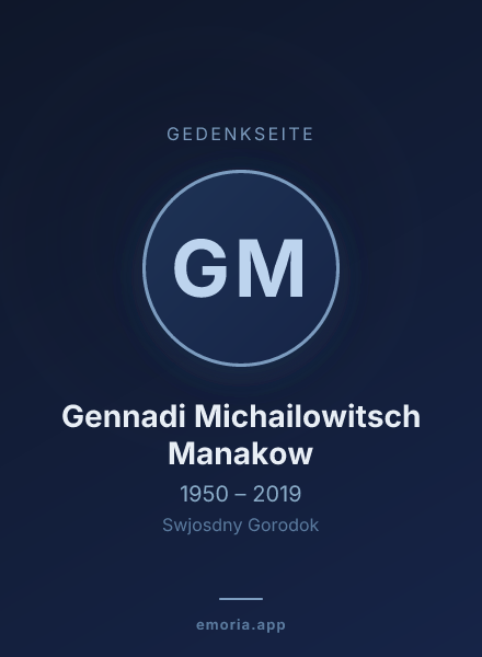 Gedenkportrait von Gennadi Michailowitsch Manakow
