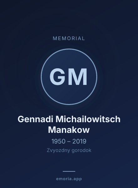 Memorial portrait of Gennadi Michailowitsch Manakow