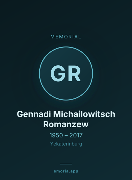 Memorial portrait of Gennadi Michailowitsch Romanzew