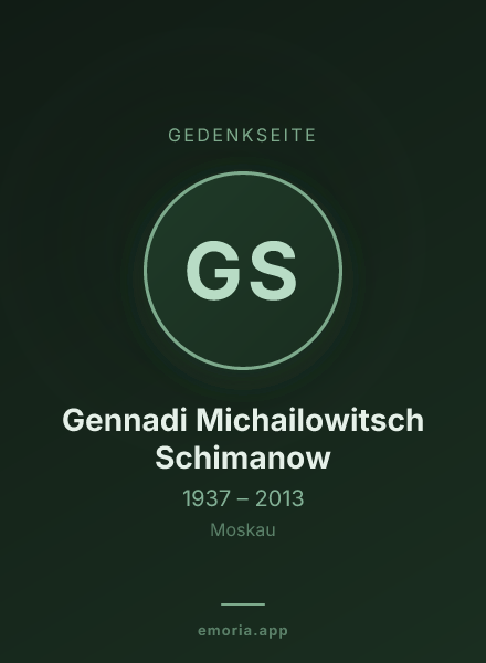Gedenkportrait von Gennadi Michailowitsch Schimanow