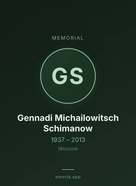 Memorial portrait of Gennadi Michailowitsch Schimanow