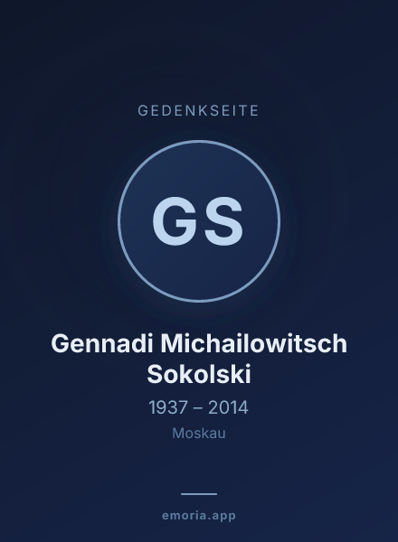 Gedenkportrait von Gennadi Michailowitsch Sokolski