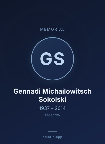 Memorial portrait of Gennadi Michailowitsch Sokolski