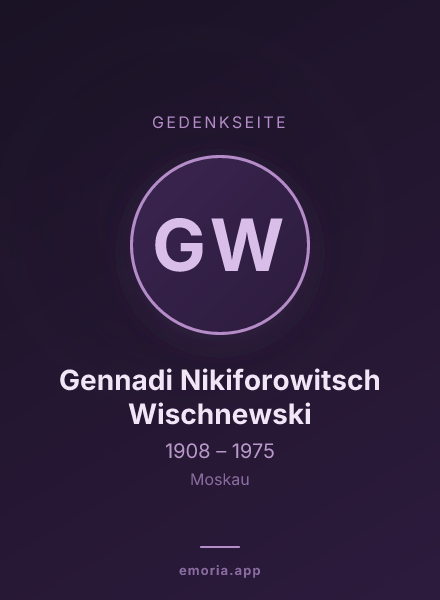Gedenkportrait von Gennadi Nikiforowitsch Wischnewski