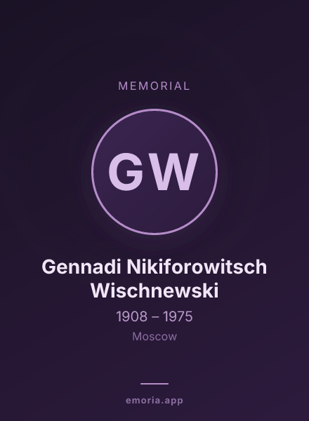 Memorial portrait of Gennadi Nikiforowitsch Wischnewski