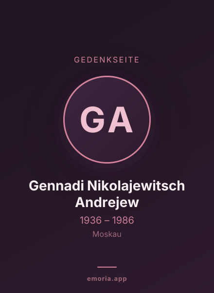 Gedenkportrait von Gennadi Nikolajewitsch Andrejew