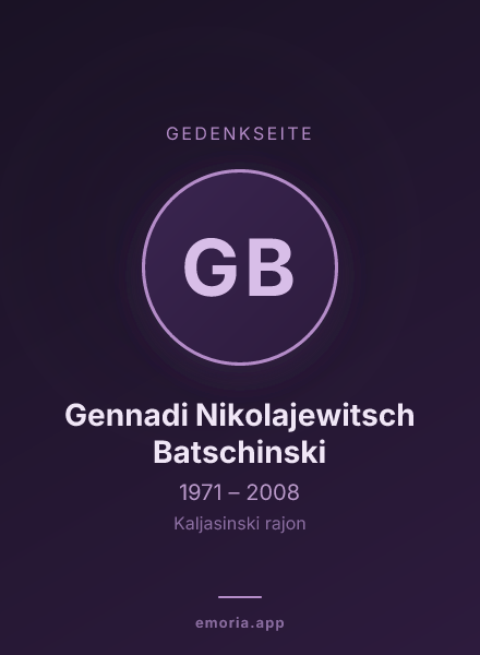 Gedenkportrait von Gennadi Nikolajewitsch Batschinski