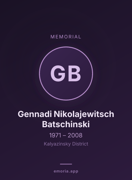 Memorial portrait of Gennadi Nikolajewitsch Batschinski