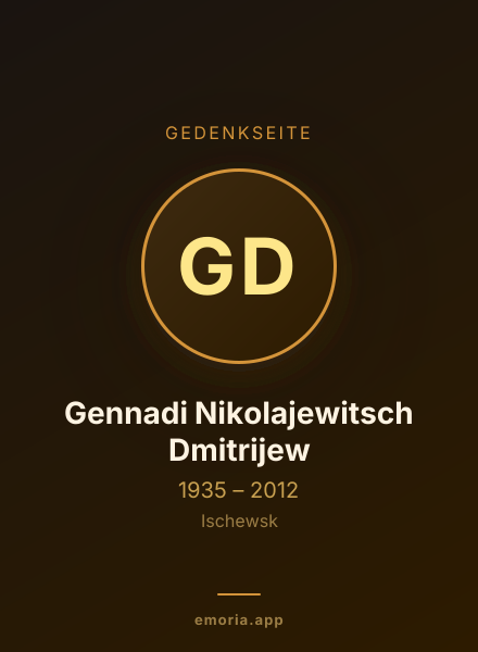 Gedenkportrait von Gennadi Nikolajewitsch Dmitrijew