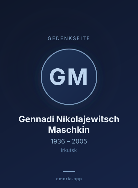 Gedenkportrait von Gennadi Nikolajewitsch Maschkin