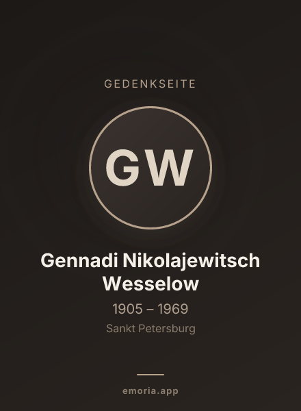 Gedenkportrait von Gennadi Nikolajewitsch Wesselow