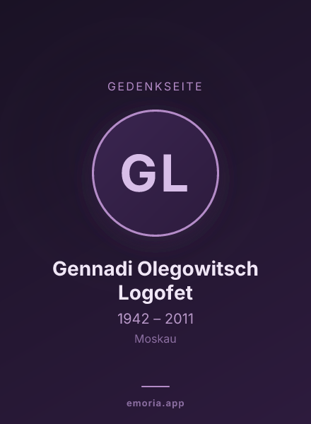 Gedenkportrait von Gennadi Olegowitsch Logofet