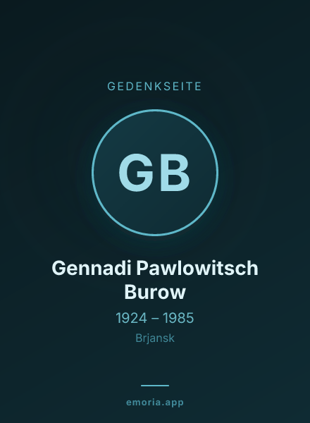 Gedenkportrait von Gennadi Pawlowitsch Burow