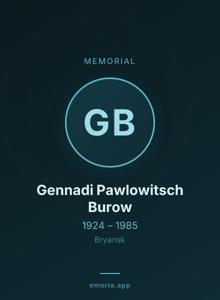 Memorial portrait of Gennadi Pawlowitsch Burow
