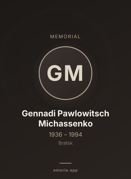 Memorial portrait of Gennadi Pawlowitsch Michassenko